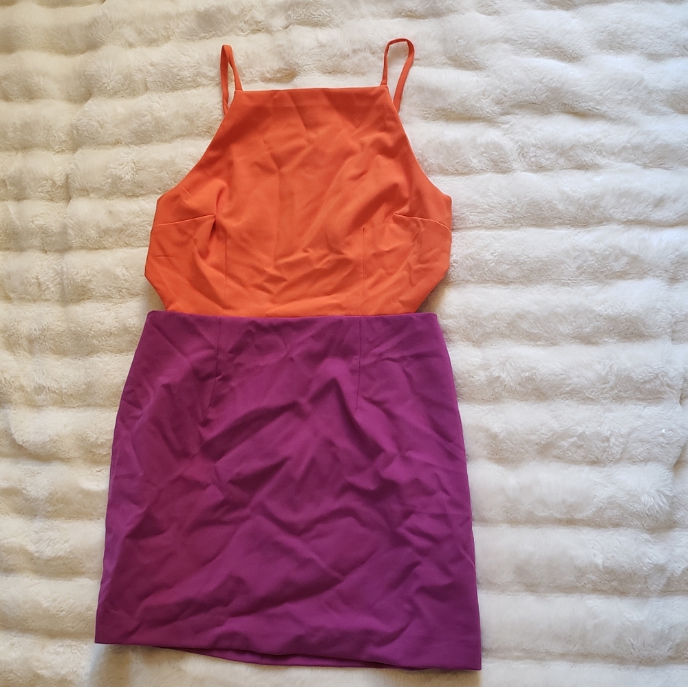 French Connection Whisper Colorblock Cutout Dress - Picture 2 of 5